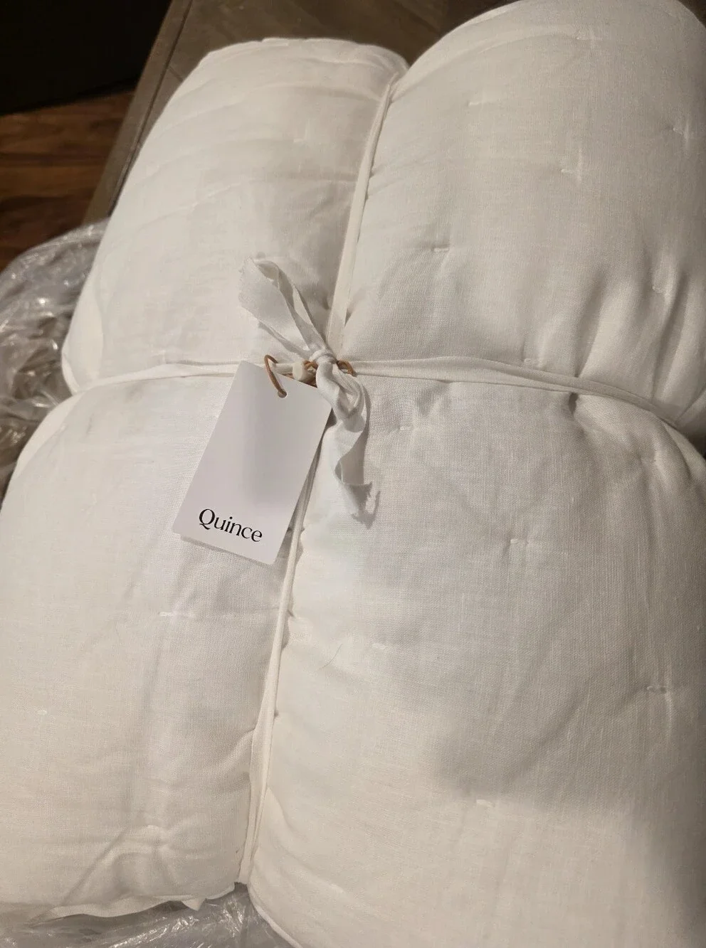 Quince European Linen Dream Quilt - Full/Queen - White